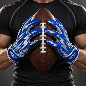 Gants de football américain pour jeunes et adultes, dos flexible, paume à haute adhérence, couleurs et marquage personnalisés, sangle de poignet réglable - Product Image 6