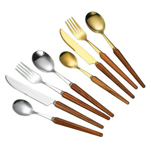 Ensemble de couverts de luxe en or, acier inoxydable, manche en résine marbrée vert menthe, vaisselle élégante pour mariage et hôtel, argenté - Product Image 2