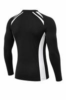 Rashguard à manches longues pour homme, couleur unie - 100% polyester UPF50+, écologique, séchage rapide et évacuation de la transpiration pour le fitness