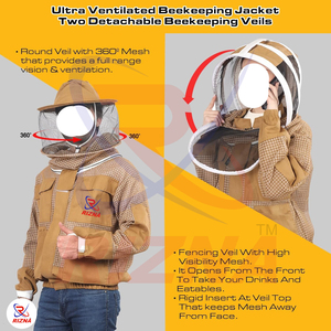 Chaqueta de Apicultura Transpirable, Impermeable y Cortavientos, Talla Grande, con Capucha Ventilada de Malla de 3 Capas, Estampado Frontal, Unisex - Product Image 5