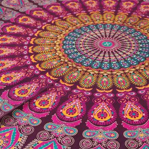 Tapiz Redondo Indio Mandala para Colgar en la Pared, Estilo Hippie Bohemio Gitano, Manta Redonda de Playa, Tapiz Decorativo de Algodón para Yoga - Product Image 4