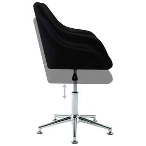Sedia da Ufficio Girevole Nera in Poliestere e Compensato con Base in Acciaio, Comoda ed Elegante - Product Image 5