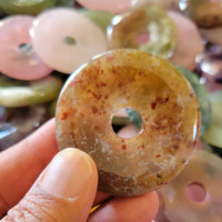 Lot de pendentifs médaillons en agate naturelle de qualité supérieure, forme donut 50mm, pierre Pi, bijoux de mode, décoration intérieure, best-seller