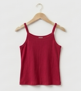 Women's <b>Red</b> Sleeveless <b>Tank</b> <b>Top</b> O-Neck Solid Color Knitted Casual Wear - Product Image 5