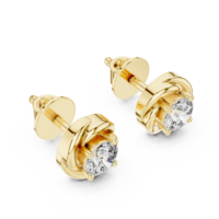 Boucles d'oreilles en diamant de culture, plaquées or, taille brillant ronde, bijoux minimalistes pour cadeau de mariage