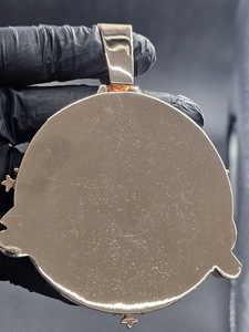 Colgante de Lujo Chapado en Oro de 18K, Estilo Hip Hop, Plata 925, Moissanita VVS, Colgante Personalizado con Nombre, Colgante Circular Bicolor con Letras de Rapper, Estilo Bling - Product Image 6