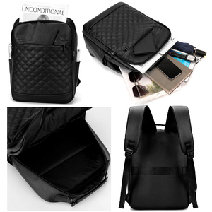Mochila de PU con Diseño de Diamantes, Estilo 2026, Unisex, 20-35L, Impermeable, Cierre de Cremallera, Uso Diario, Estilo Minimalista, Poliéster - Product Image 6