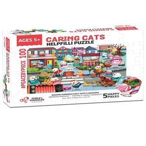 Puzzle da 100 Pezzi Caring Cats: Gioca e Impara - Product Image 1