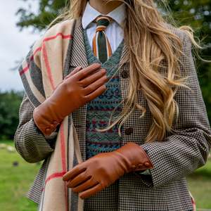 Leather fashion Touchscreen fur cuffs <b>Gloves</b> - Product Image 2