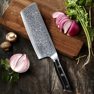 Couteau de Chef en Acier Damas avec Manche en Bois, Application Lance-pierre, Personnalisable OEM, Qualité DIY, Acier Inoxydable, Couteau de Cuisine Tranchant - Product Image 3