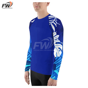 Custom Men Rash Guards High Quality Bjj Mma Upf 50+ Sun Protection Quick Dry Breathable Anti-uv <b>Surf</b> Swimming Rash Vest - Product Image 5