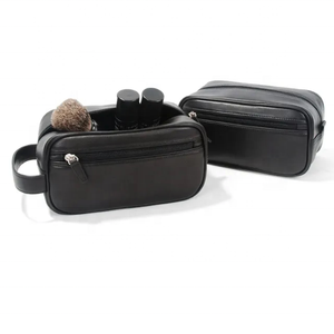 Bolsas de Aseo Negras Mate para Hombre al por Mayor, Bolsa de Almacenamiento Cosmético de Cuero Suave, Bolsa de Moda Colgante de Cuero - Product Image 6