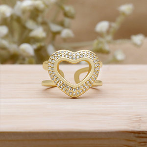 Anillo de Corazón de Plata de Ley 925 Chapado en Oro Rosa con Circonita Cúbica, Anillo de Compromiso Romántico para Mujer, Accesorio de Regalo para Boda o Fiesta - Product Image 5