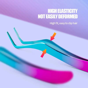 Pince à épiler cosmétique en acier inoxydable, haute précision, outil professionnel pour greffe de faux cils, antistatique, durable, pour débutants - Product Image 2