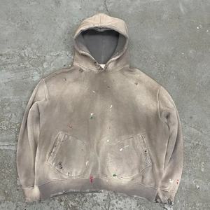 Sweat à capuche en coton ultra lourd délavé à l'acide, effet vieilli, look vintage, style streetwear, surdimensionné, lavé, pull - Product Image 5