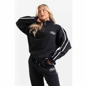 Chándal con sudadera de manga larga y diseño de cuello redondo con hombros caídos, y pantalones de pierna recta con diseño de rayas laterales. - Product Image 3