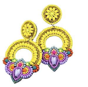 ตุ้มหูลูกปัดเม็ดเล็กสุดหรูทำมือดีไซน์ใหม่น่ารักทันสมัยทันสมัยสวยงามทันสมัยจากบริษัทฮิบา - Product Image 5