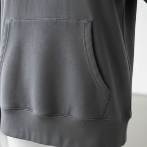 Sweat à capuche long et ample en polaire pour femme, grande taille, personnalisé, de haute qualité, en coton, pour l'hiver, avec col à capuche, poches avant et épaules tombantes - Product Image 4