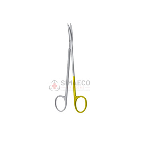 Tijeras de disección Salyer con mango curvo de carburo de tungsteno dorado – Instrumento quirúrgico reutilizable de acero inoxidable de primera calidad - Product Image 1