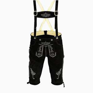Lederhosen bavarois authentiques en cuir noir pour hommes, tailles européennes 46 à 62 - Product Image 1
