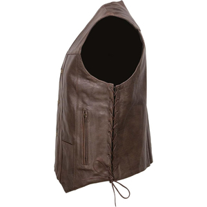 Chaleco de Motociclismo Samroz Sports, de Cuero Genuino, Personalizado, Casual, con Cierre de Cremallera en V, Precios Económicos al por Mayor, Transpirable, para Hombre - Product Image 2