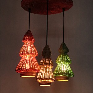 Hanging Rattan Christmas <b>Tree</b> Pendant Lights Festive Holiday <b>Lighting</b> Eco Friendly Indoor Decoration Wholesale Bulk OEM ODM - Product Image 6