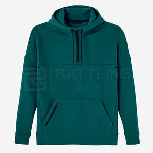 2024 usine en gros hommes Gym Fitness Hoodies Logo personnalisable 100% coton grande taille hiver impression bouffée techniques fermeture éclair - Product Image 5