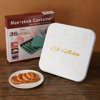 Boîte en métal personnalisée en relief en stock pour biscuits et gâteaux, avec couvercle