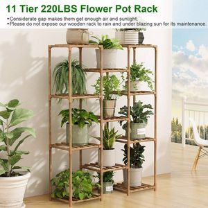 Pianta in legno a più livelli per 11 fiori in vaso porta vasi porta porta vasi per balcone Patio senza spedizioni nei fine settimana - Product Image 3