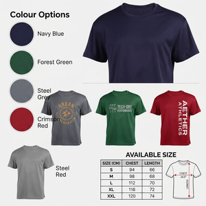 T-shirt Dry Fit en gros pour hommes et femmes, bleu marine, idéal pour la gym |   Vêtements de sport unis personnalisables avec logo pour la performance - Product Image 2