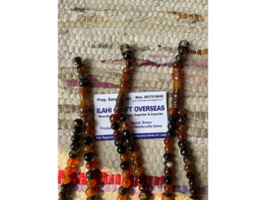 Tasbih/Misbaha de 99 cuentas de cuerno de búfalo redondo pulido, rústico, islámico, moderno, ecológico, religioso de ILAHI, Uttar Pradesh - Product Image 6
