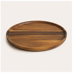 Luxury Round Acacia Wood Charger <b>Plates</b> for Wedding Table <b>Decoration</b> Handcrafted Eco-Friendly Sustainable Wooden Serving <b>Plate</b> - Product Image 5