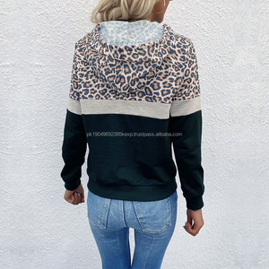 Hot Selling <b>Leopard</b> <b>Print</b> Tops Women's Casual Comfortable Warm Windproof <b>Hoodie</b> Spring Patchwork <b>Hoodie</b> - Product Image 4