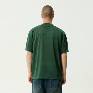 Camiseta de malla holgada de moda urbana de fútbol en oferta, color verde oscuro, manga corta, cuello redondo, transpirable - Product Image 3