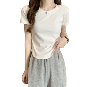T-shirt blanc personnalisé à manches courtes et col rond, 100 % coton tricoté, coupe classique, couleur unie, fabrication OEM, directement de l'usine - Product Image 6