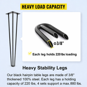Vietnam Hairpin <b>Table</b> <b>Legs</b> 30" 4Pcs Desk <b>Legs</b> 880lbs Load Capacity OEM Heavy Duty Furniture <b>Legs</b> DIY Dinning Desk EDPTBL019 - Product Image 5