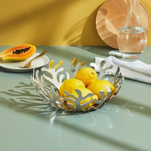 Modern Silver Metal <b>Coral</b> Design Decorative Bowl Fruit Bowl Centerpiece for Home Decor Dining Table Living Room - Product Image 3