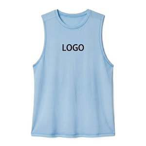 Camiseta sin mangas personalizada para mujer, talla grande, holgada, informal, cuello redondo, color liso, transpirable, de algodón, para verano - Product Image 5