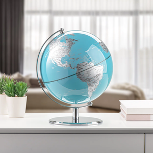 Globo terráqueo metálico contemporáneo, pieza decorativa para la decoración de la mesa del hogar u oficina, a precios bajos. - Product Image 1