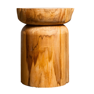 ARTERRA Luxury Rustic Teak Natural Cylinder <b>Stool</b> Handcrafted Teak Timber Warehouse Hotel Business Goods - Product Image 3