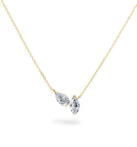 Collier Pendentif Classique en Moissanite Plaqué Argent Coupe Marquise, Unisexe, Solitaire, Motif Végétal, Breloque Tendance, Style Fiançailles - Product Image 3
