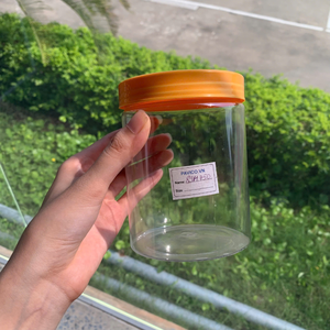 Bocaux en plastique PET transparent de 750ml pour le stockage des aliments Impression de logo personnalisé pour noix sèches Bocaux en PET Pot alimentaire avec bouchon à vis en PP de 89mm - Product Image 1