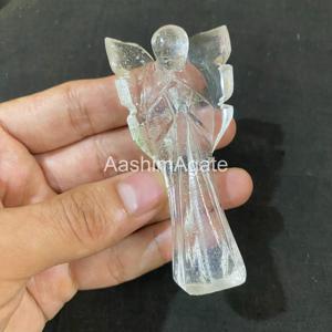 Statuette d'ange en cristal transparent, vente en gros, statue d'ange décorative, sculpture en cristal, décoration de la maison, cadeau souvenir, ornement - Product Image 3