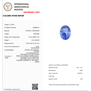 Natural Blue Sapphire 5.15 Carat Certified Loose Gemstone Wholesale - Product Image 4