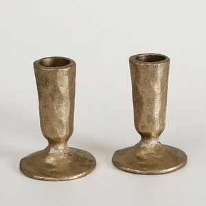 Juego de Portavelas Cónicos de Latón Martillado Aurelia – Candelabros Metálicos Delgados en Oro Antiguo para Decoración de Bodas y Mesas de Comedor de Lujo - Product Image 6