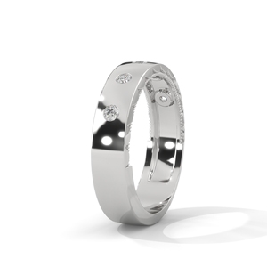 White Gold Diamond Eternity <b>Ring</b> Round Brilliant Cut Bezel <b>Set</b> Wide Band Wedding Stackable Jewelry - Product Image 2