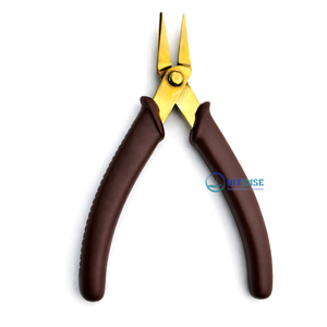 INTENSE SURGICAL INSTRUMENTS 5 Inch <b>Needle</b> Nose Jewelry Pliers Gold Stainless Steel Fine Tip Brown Grip <b>Beading</b> Tool for Jewelry - Product Image 5