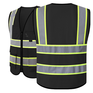 Chaleco de seguridad de grado industrial con tiras reflectantes de alta visibilidad, ropa duradera para obras de construcción, para topógrafos e ingenieros de campo - Product Image 2