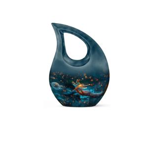 Belle urne commémorative en métal noir en forme de goutte d'eau pour cendres humaines, petite urne décorative pour cendres d'enfant. - Product Image 3