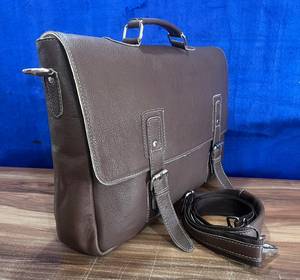 Bolso Mensajero de Cuero Genuino Hecho a Mano, Grande, Duradero, con Cierre de Cremallera, para Uso Profesional y Viajes, para Todas las Temporadas, Estilo Masculino - Product Image 2